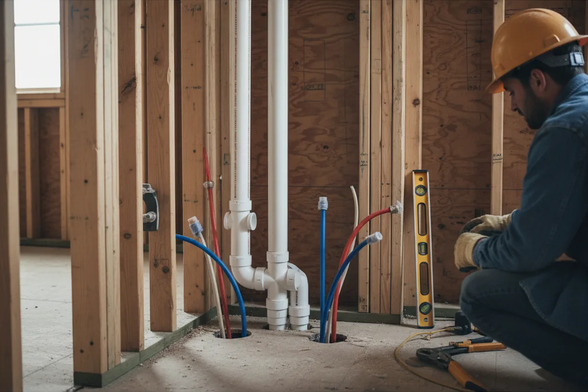 Drain and supply rough-in during Drain Cleaning in Carson